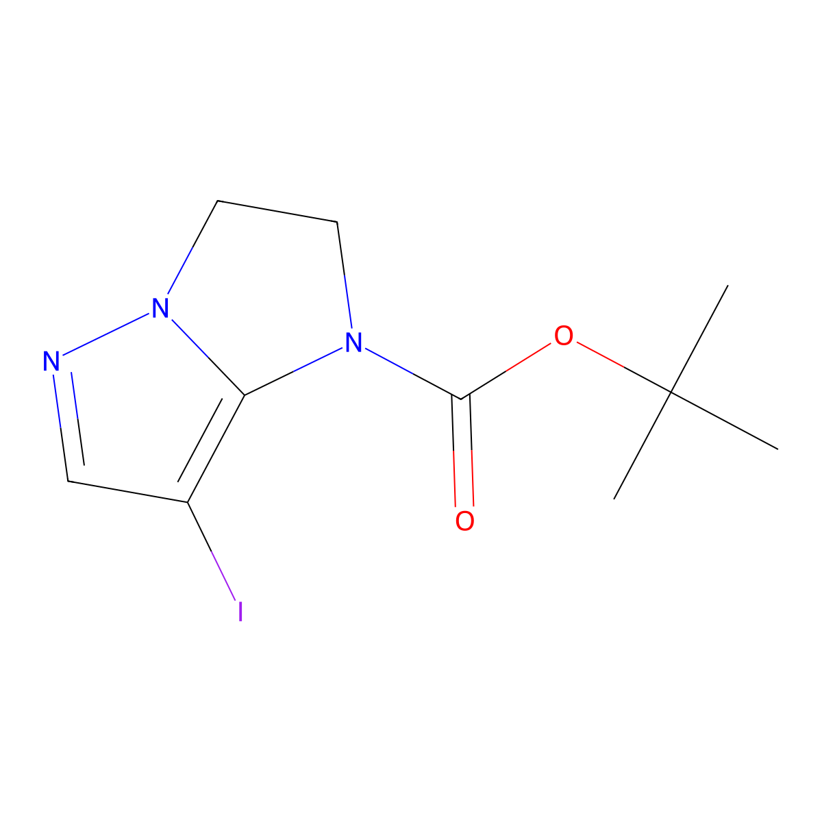 tert-butyl 7-iodo-1H,2H,3H-pyrazolo[1,5-a]imidazole-1-carboxylate molecular structure, CAS 2680801-01-6