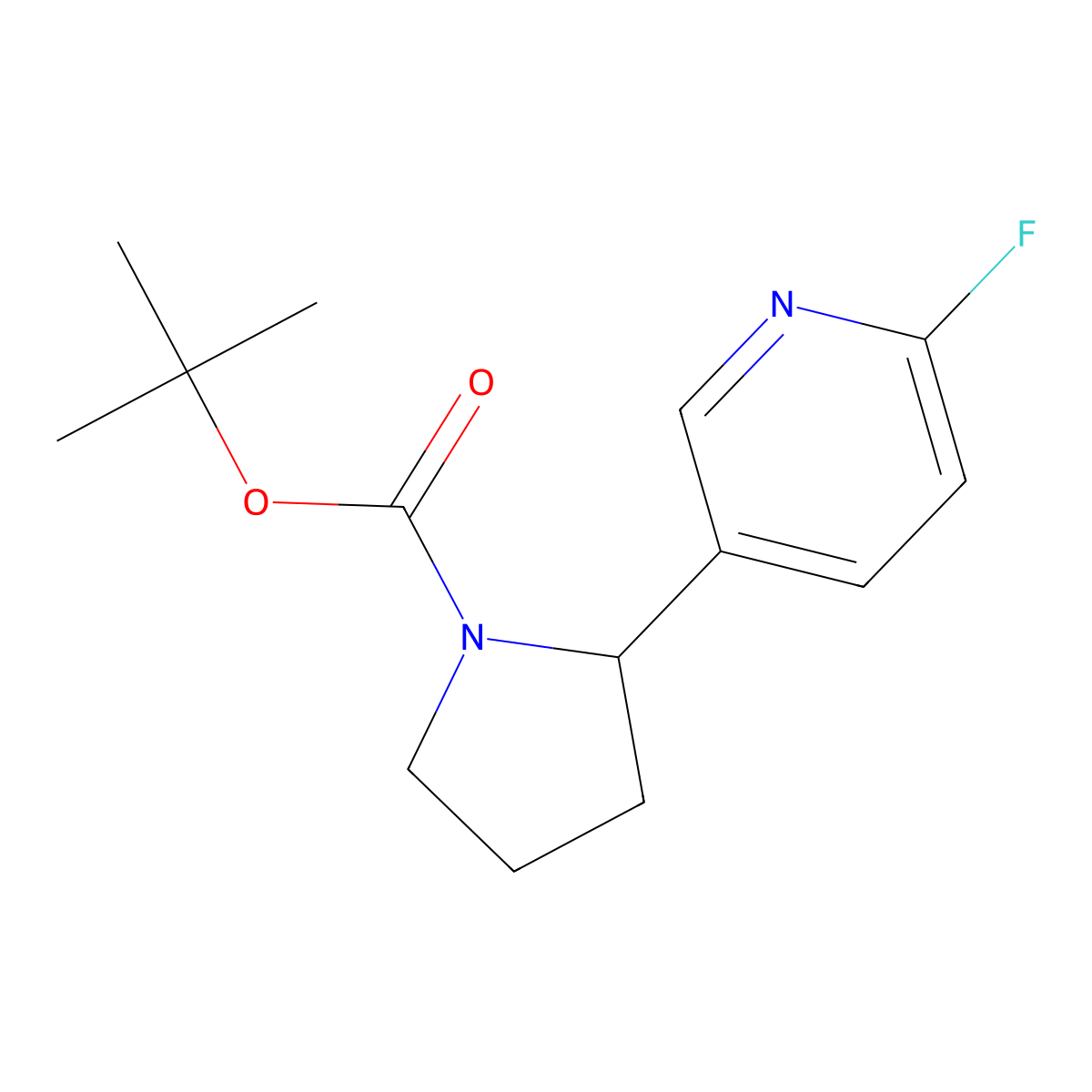 Tert-butyl 2-(6-fluoropyridin-3-yl)pyrrolidine-1-carboxylate molecular structure, CAS 2680801-05-0