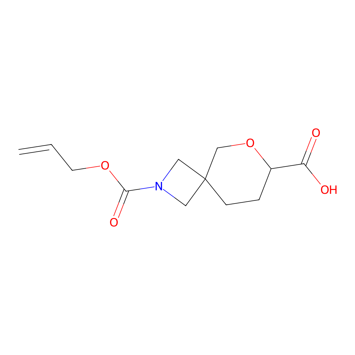 2-[(Prop-2-en-1-yloxy)carbonyl]-6-oxa-2-azaspiro[3.5]nonane-7-carboxylic acid molecular structure, CAS 2680801-07-2