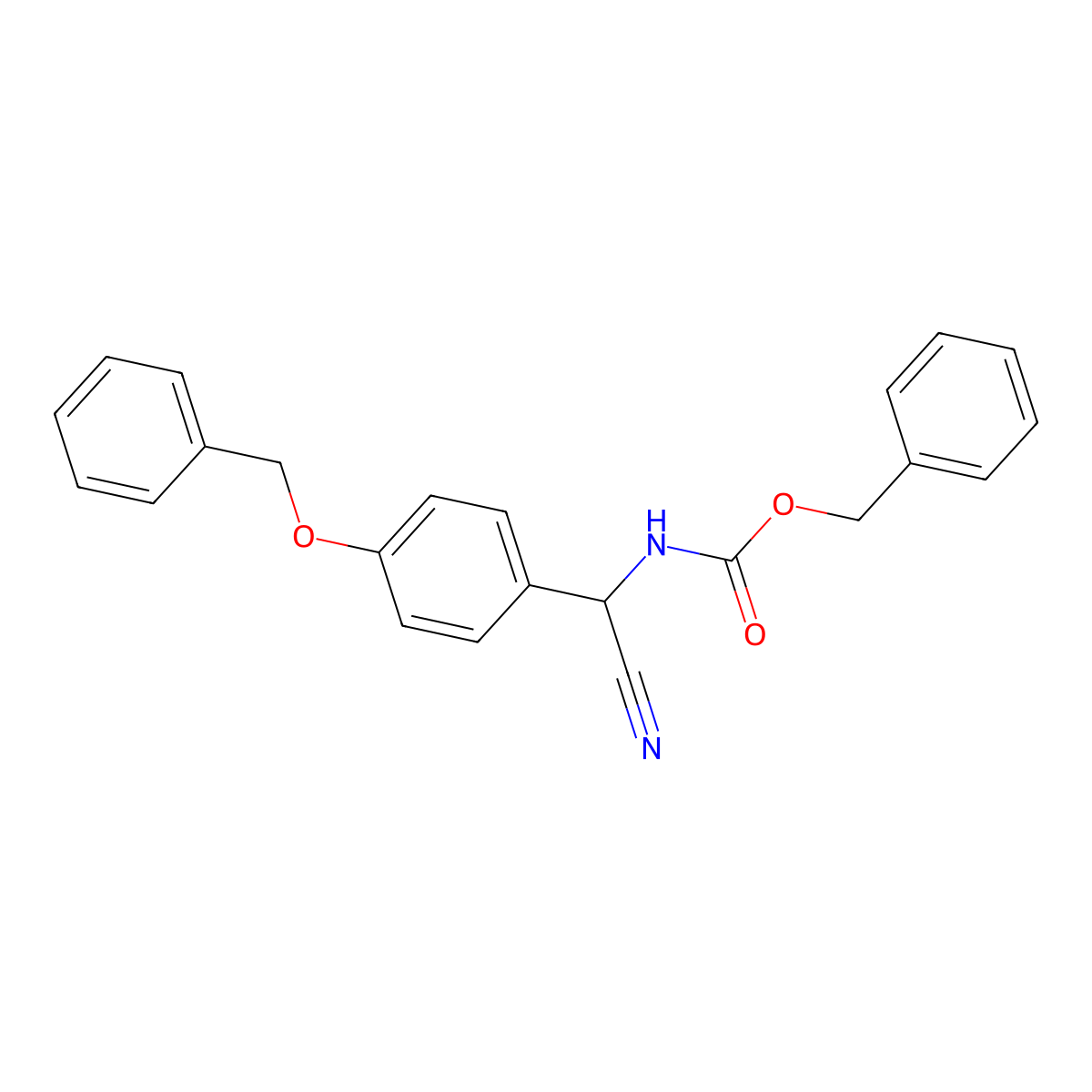 benzyl N-{[4-(benzyloxy)phenyl](cyano)methyl}carbamate molecular structure, CAS 2680801-09-4