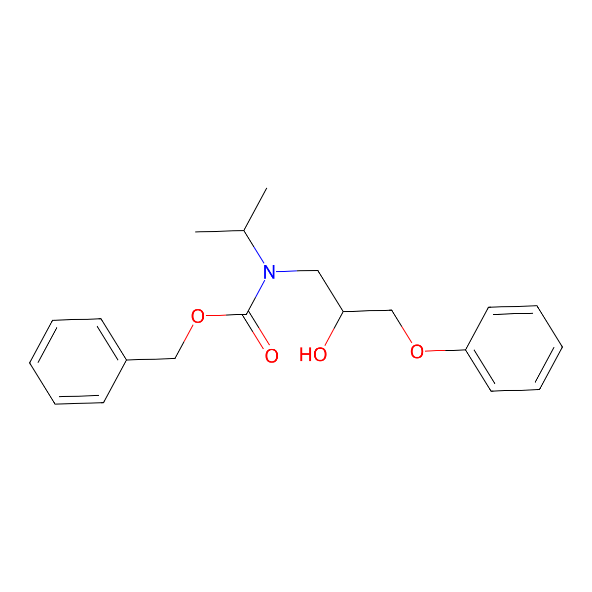 benzyl N-(2-hydroxy-3-phenoxypropyl)-N-(propan-2-yl)carbamate molecular structure, CAS 2680801-23-2