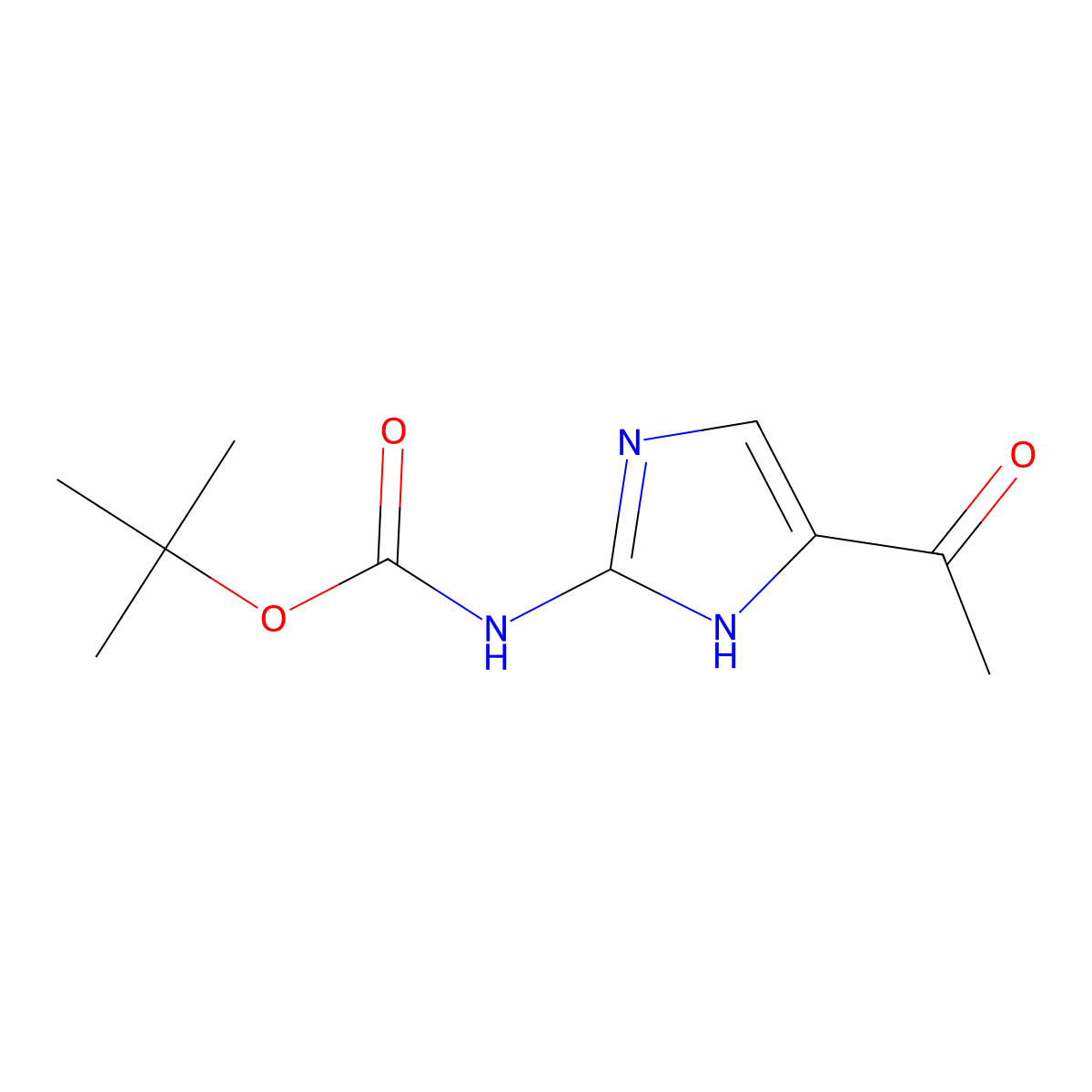 tert-butyl N-(5-acetyl-1H-imidazol-2-yl)carbamate molecular structure, CAS 2680801-32-3