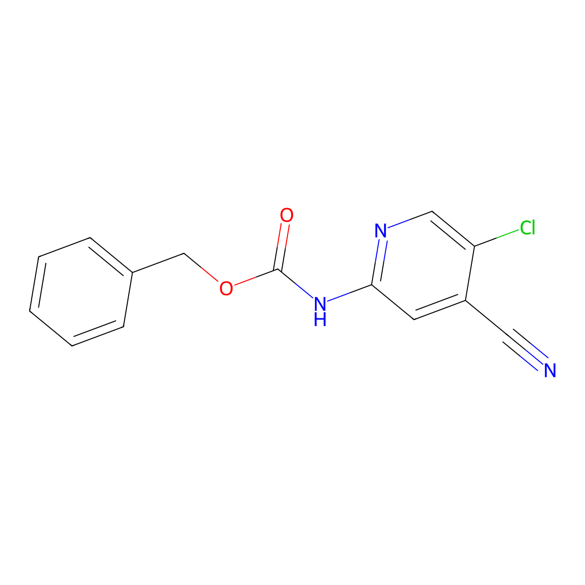 benzyl N-(5-chloro-4-cyanopyridin-2-yl)carbamate molecular structure, CAS 2680801-40-3