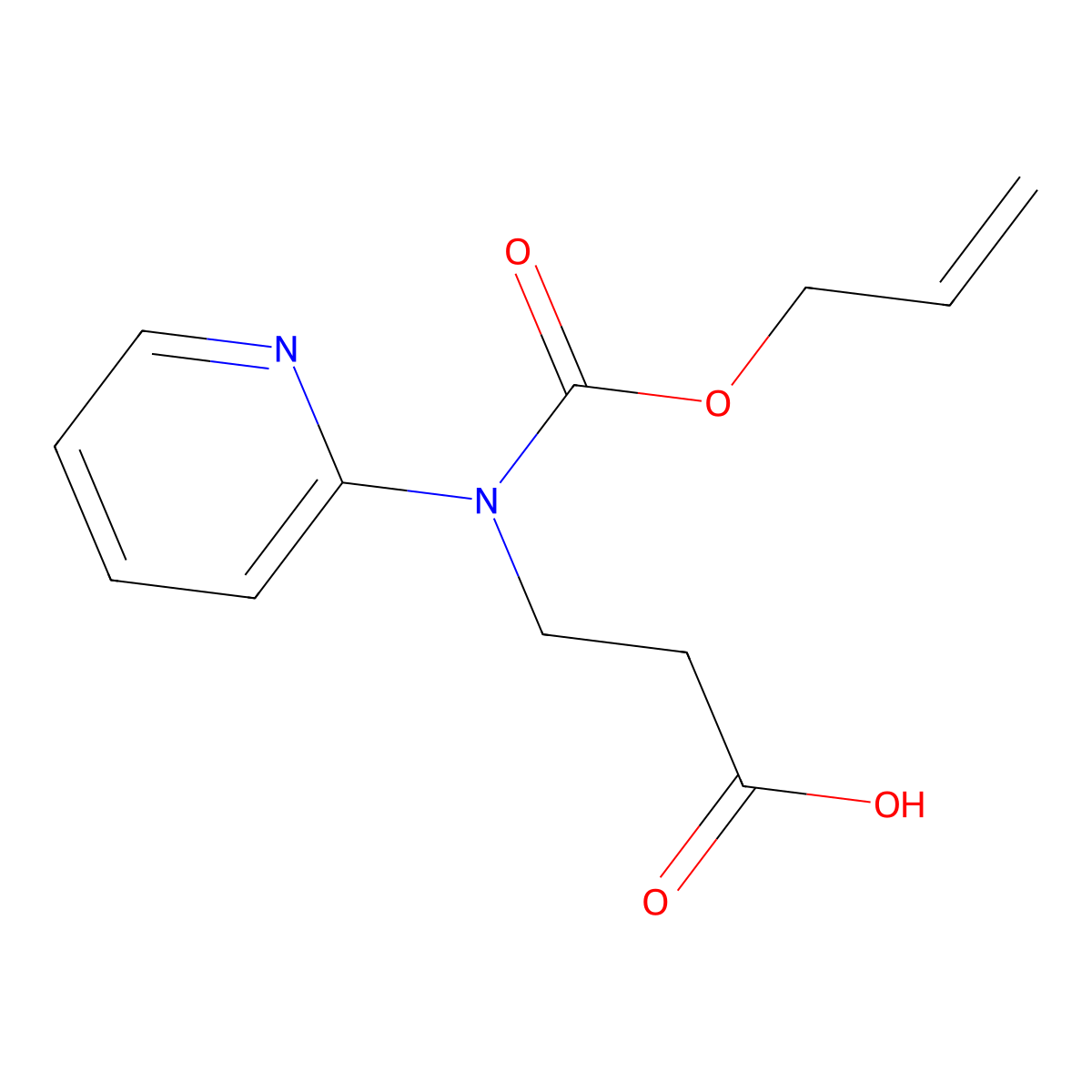 3-{[(Prop-2-en-1-yloxy)carbonyl](pyridin-2-yl)amino}propanoic acid molecular structure, CAS 2680801-44-7