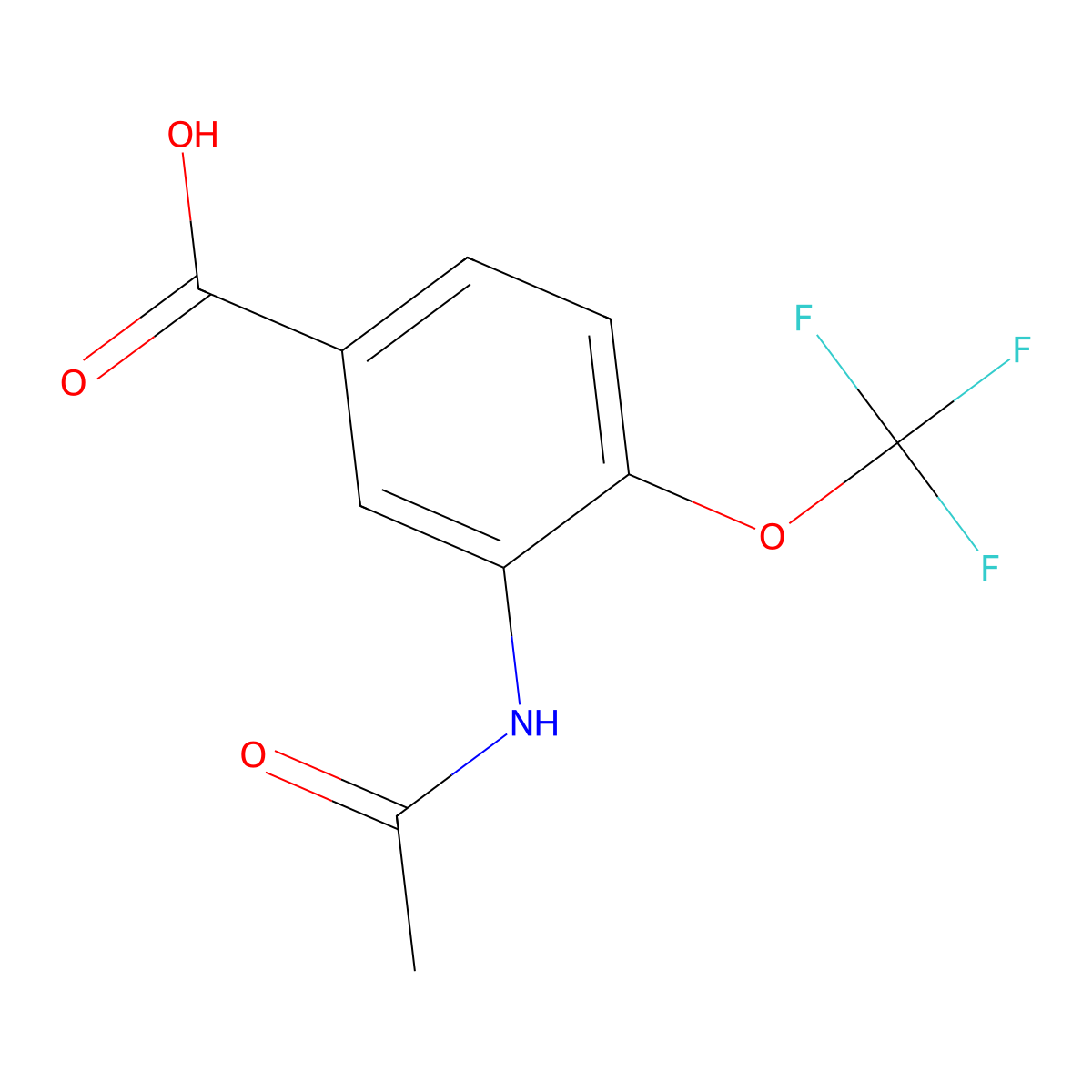 3-Acetamido-4-(trifluoromethoxy)benzoic acid molecular structure, CAS 2680801-46-9