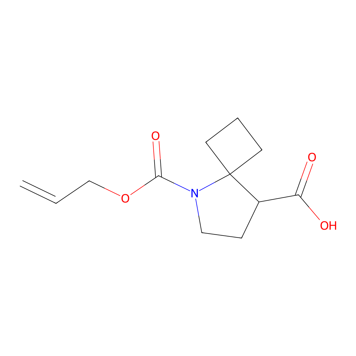 5-[(Prop-2-en-1-yloxy)carbonyl]-5-azaspiro[3.4]octane-8-carboxylic acid molecular structure, CAS 2680801-53-8