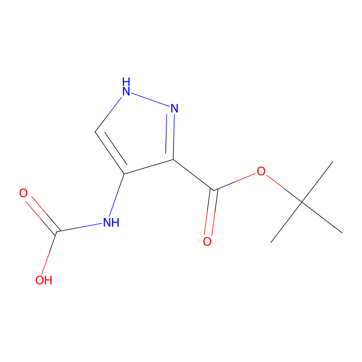 {3-[(tert-butoxy)carbonyl]-1H-pyrazol-4-yl}carbamic acid molecular structure, CAS 2680801-67-4