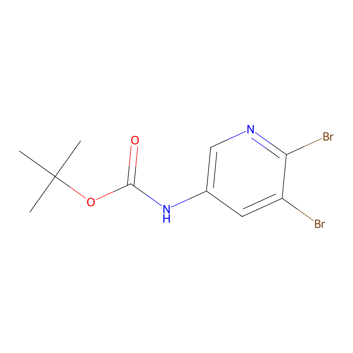 tert-butyl N-(5,6-dibromopyridin-3-yl)carbamate molecular structure, CAS 2680801-68-5