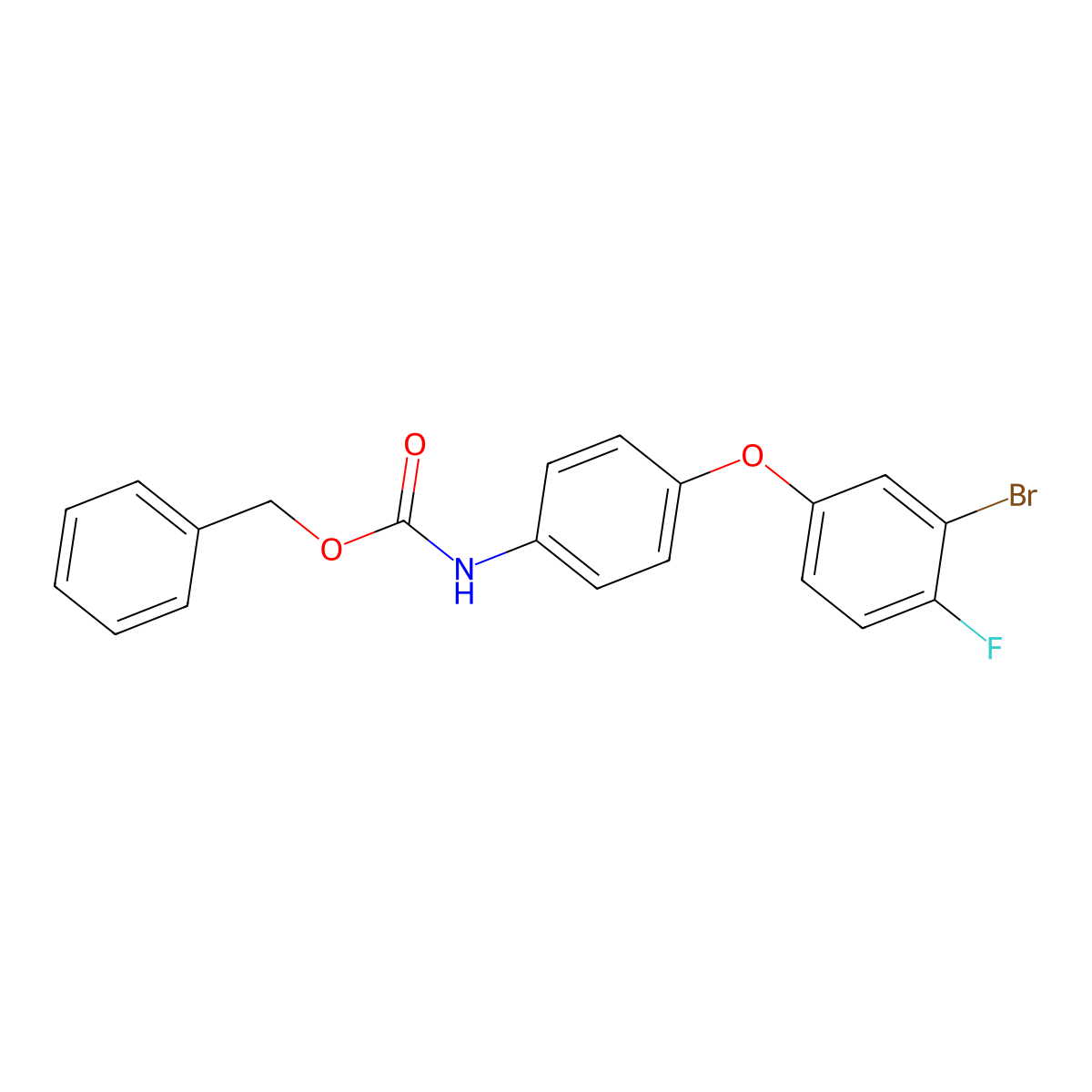 benzyl N-[4-(3-bromo-4-fluorophenoxy)phenyl]carbamate molecular structure, CAS 2680801-73-2