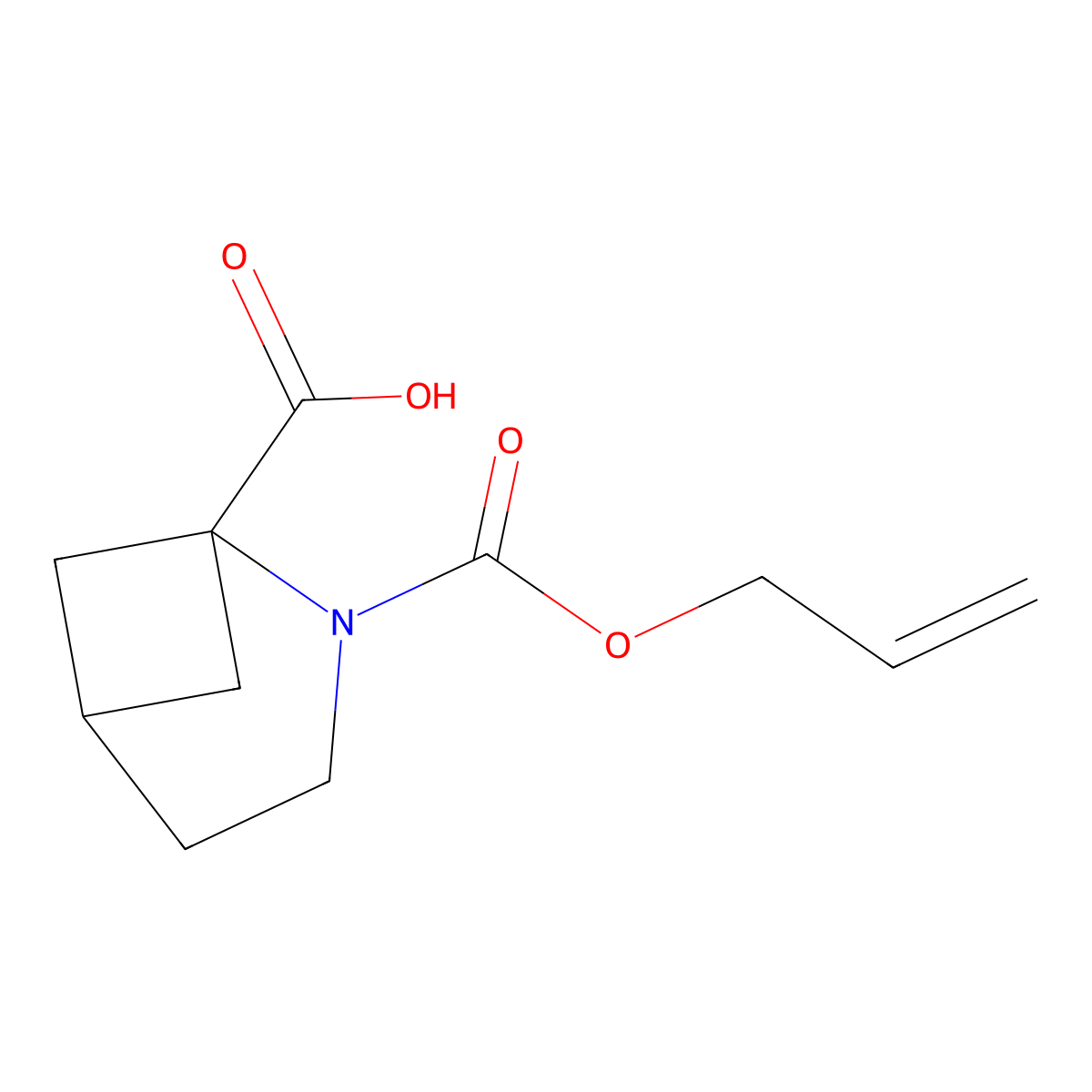 2-[(Prop-2-en-1-yloxy)carbonyl]-2-azabicyclo[3.1.1]heptane-1-carboxylic acid molecular structure, CAS 2680801-79-8