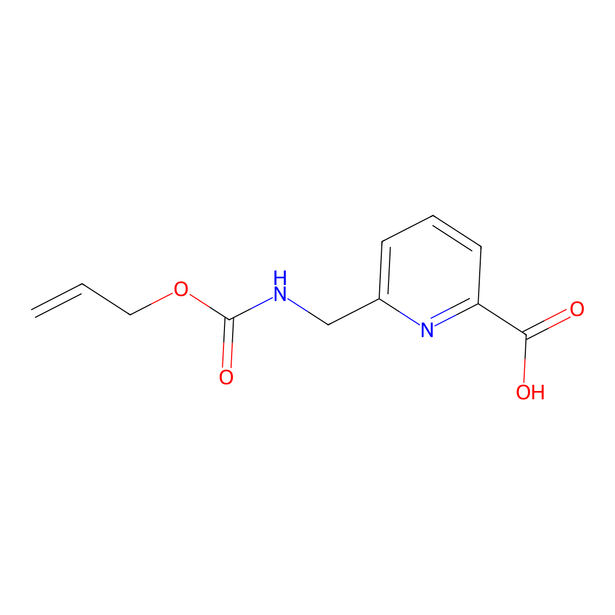6-({[(Prop-2-en-1-yloxy)carbonyl]amino}methyl)pyridine-2-carboxylic acid molecular structure, CAS 2680801-82-3