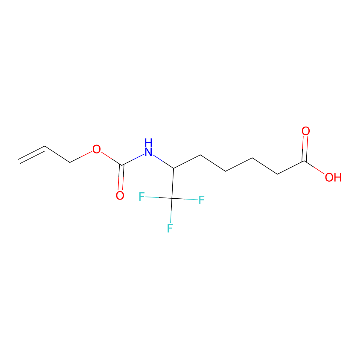 7,7,7-Trifluoro-6-{[(prop-2-en-1-yloxy)carbonyl]amino}heptanoic acid molecular structure, CAS 2680801-85-6