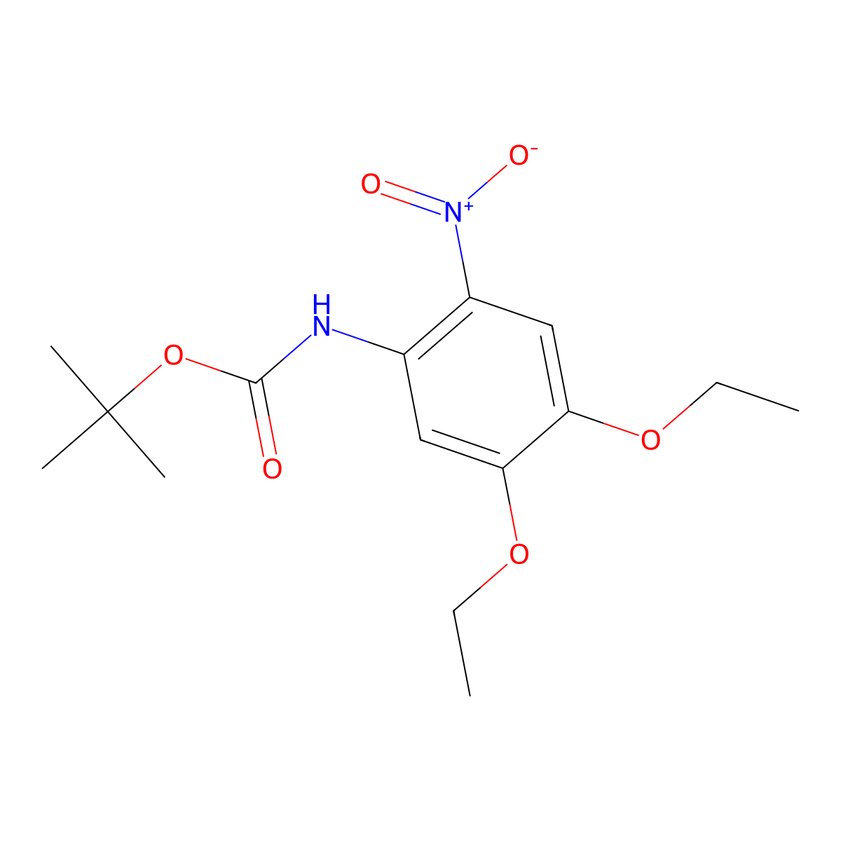 tert-butyl N-(4,5-diethoxy-2-nitrophenyl)carbamate molecular structure, CAS 2680801-86-7