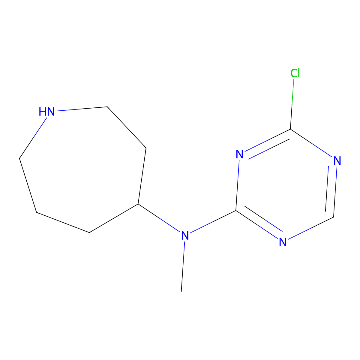 N-(4-chloro-1,3,5-triazin-2-yl)-N-methylazepan-4-amine molecular structure, CAS 2680801-88-9