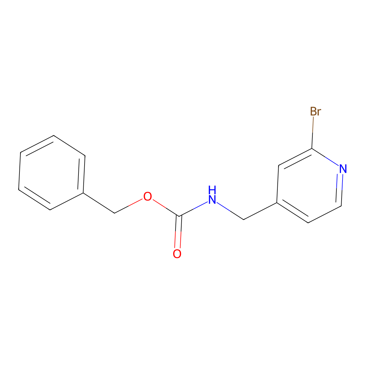 benzyl N-[(2-bromopyridin-4-yl)methyl]carbamate molecular structure, CAS 2680801-89-0