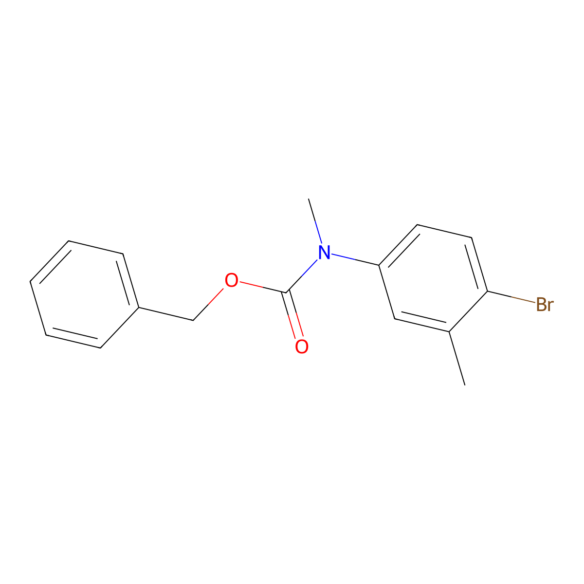 benzyl N-(4-bromo-3-methylphenyl)-N-methylcarbamate molecular structure, CAS 2680801-92-5