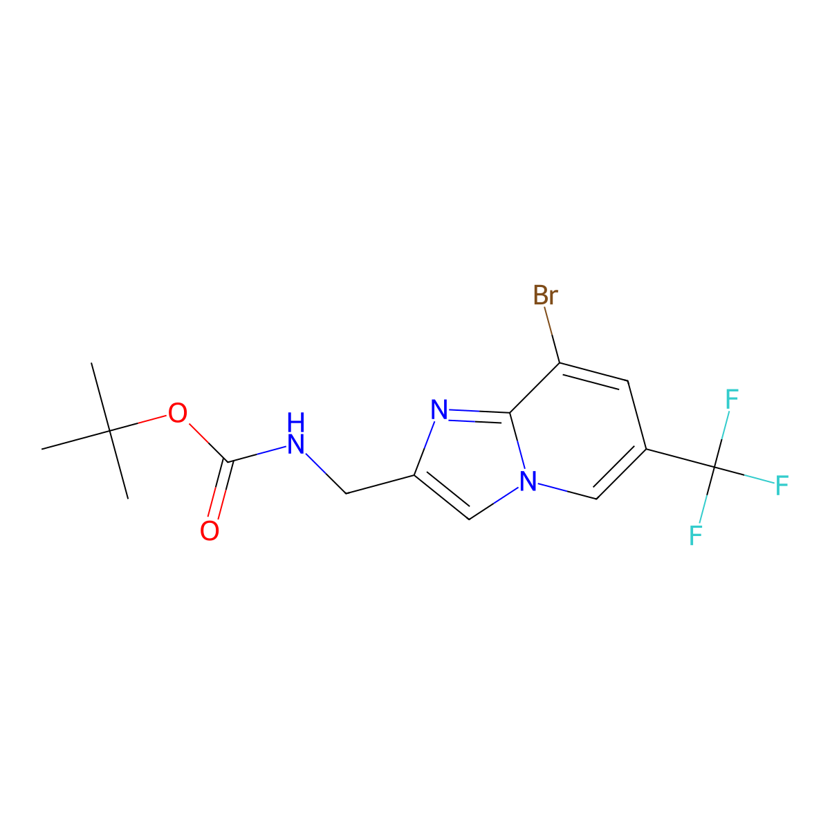 tert-butyl N-{[8-bromo-6-(trifluoromethyl)imidazo[1,2-a]pyridin-2-yl]methyl}carbamate molecular structure, CAS 2680801-95-8