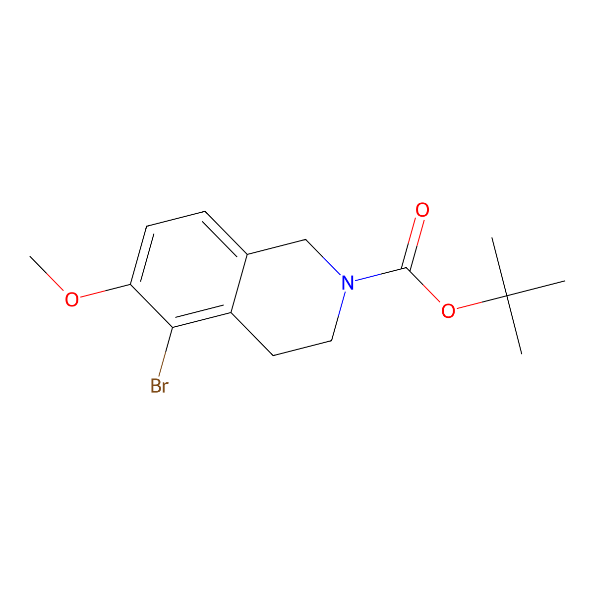 Tert-butyl 5-bromo-6-methoxy-1,2,3,4-tetrahydroisoquinoline-2-carboxylate molecular structure, CAS 2680801-97-0