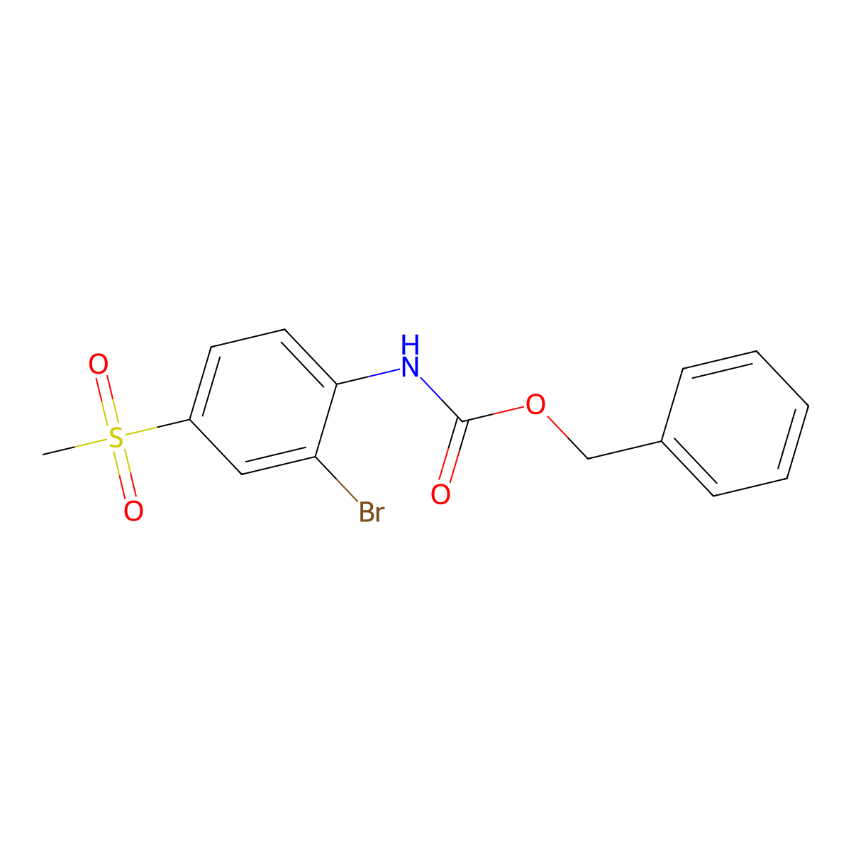 benzyl N-(2-bromo-4-methanesulfonylphenyl)carbamate molecular structure, CAS 2680802-05-3