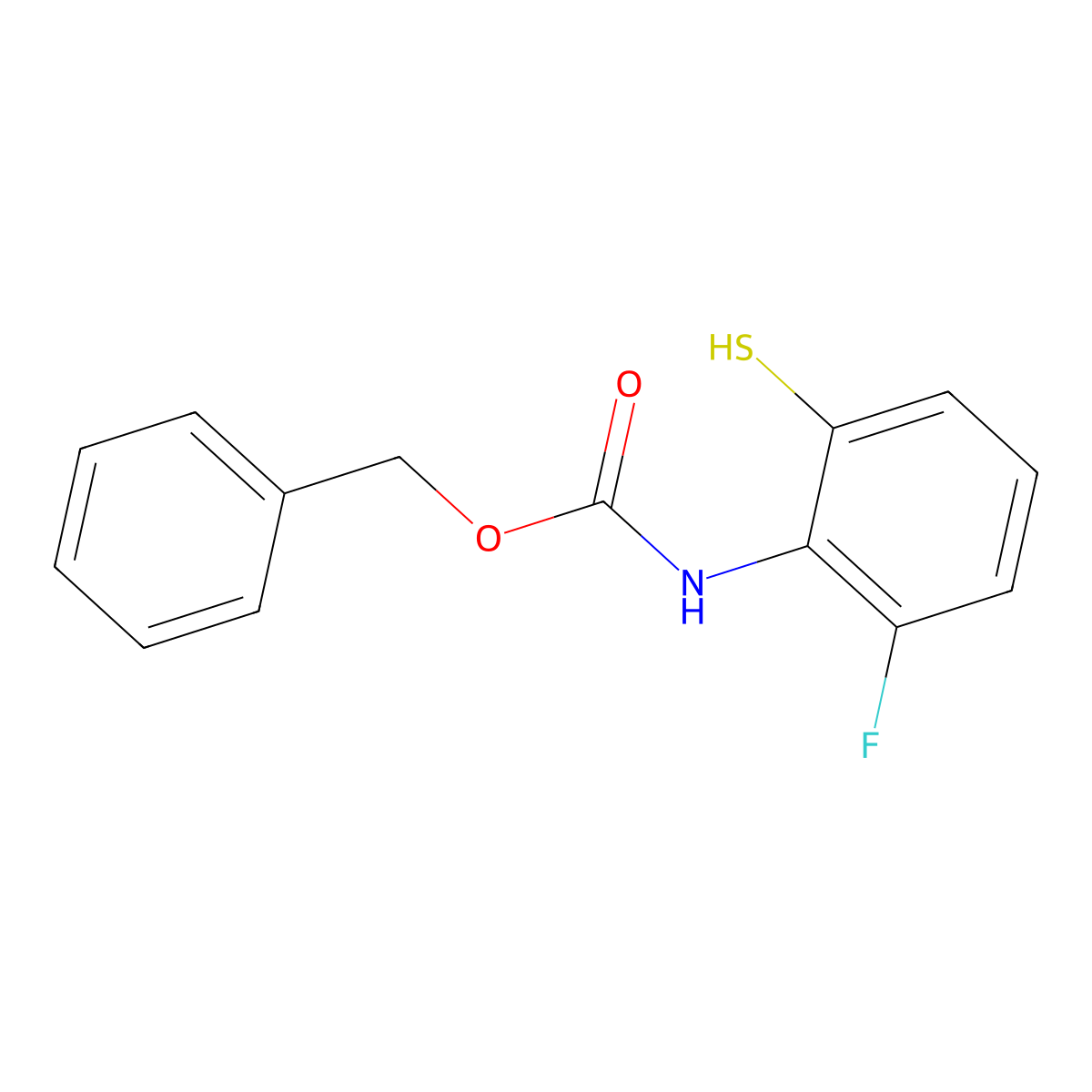 benzyl N-(2-fluoro-6-sulfanylphenyl)carbamate molecular structure, CAS 2680802-06-4