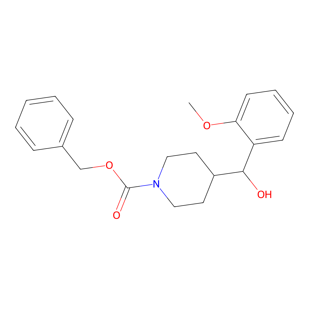 Benzyl 4-[hydroxy(2-methoxyphenyl)methyl]piperidine-1-carboxylate molecular structure, CAS 2680802-10-0