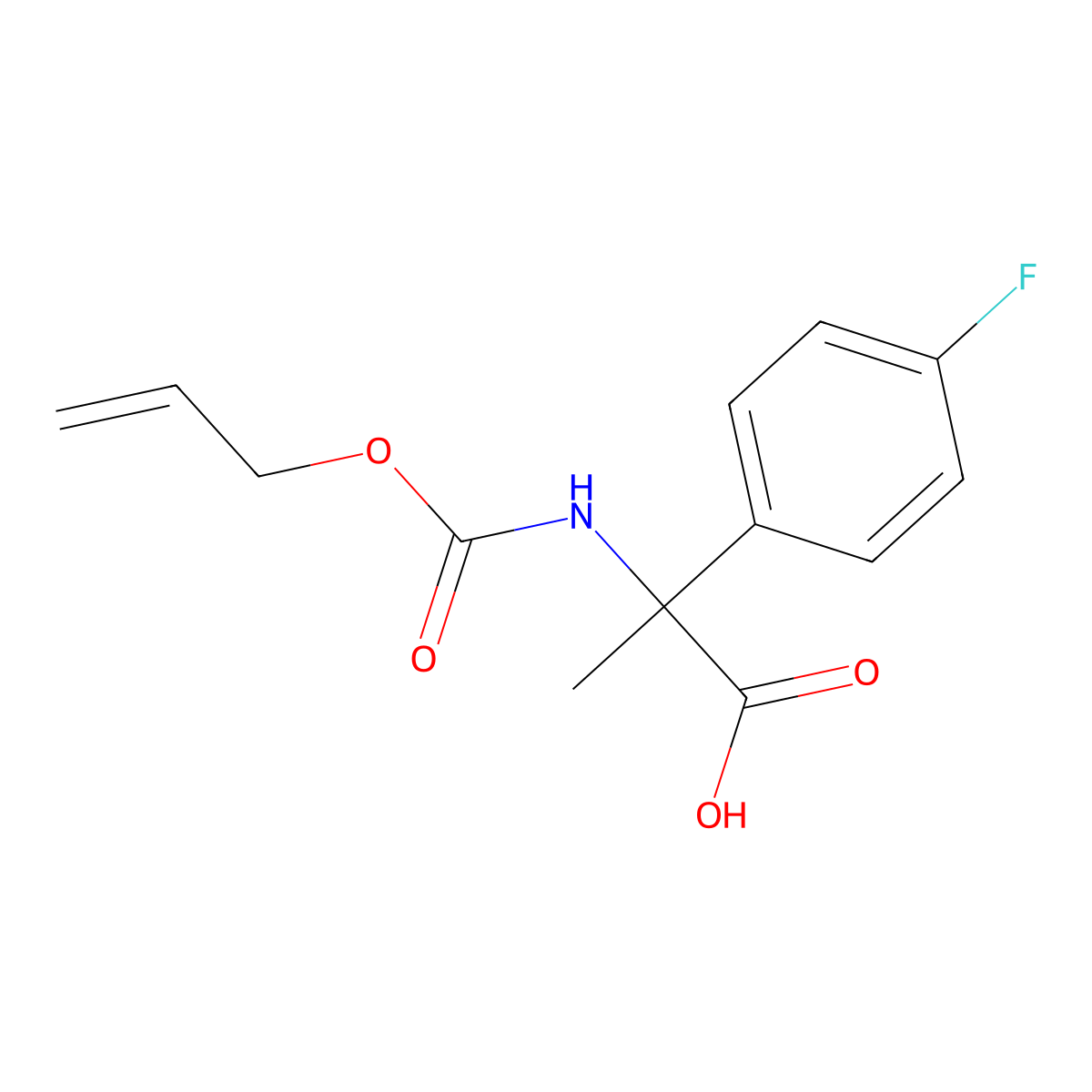 2-(4-Fluorophenyl)-2-{[(prop-2-en-1-yloxy)carbonyl]amino}propanoic acid molecular structure, CAS 2680802-28-0