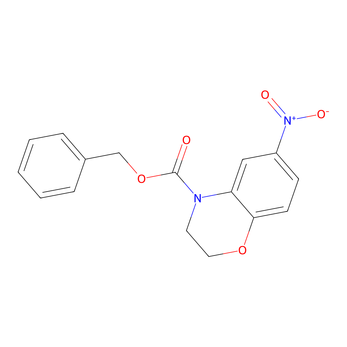 benzyl 6-nitro-3,4-dihydro-2H-1,4-benzoxazine-4-carboxylate molecular structure, CAS 2680802-40-6