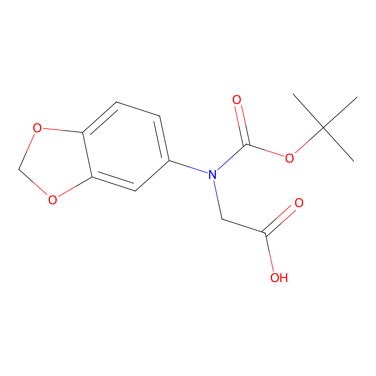2-[(1,3-Dioxaindan-5-yl)[(tert-butoxy)carbonyl]amino]acetic acid molecular structure, CAS 2680802-51-9