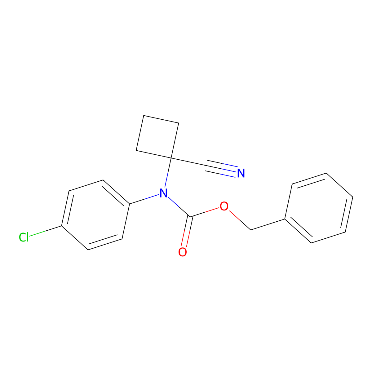 benzyl N-(4-chlorophenyl)-N-(1-cyanocyclobutyl)carbamate molecular structure, CAS 2680802-54-2