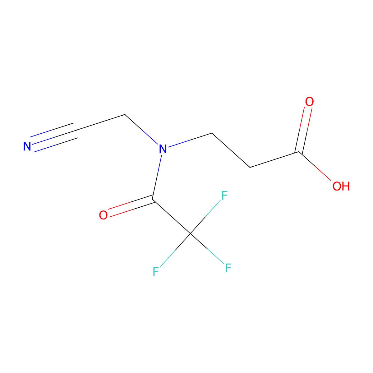 3-[N-(cyanomethyl)-2,2,2-trifluoroacetamido]propanoic acid molecular structure, CAS 2680802-58-6