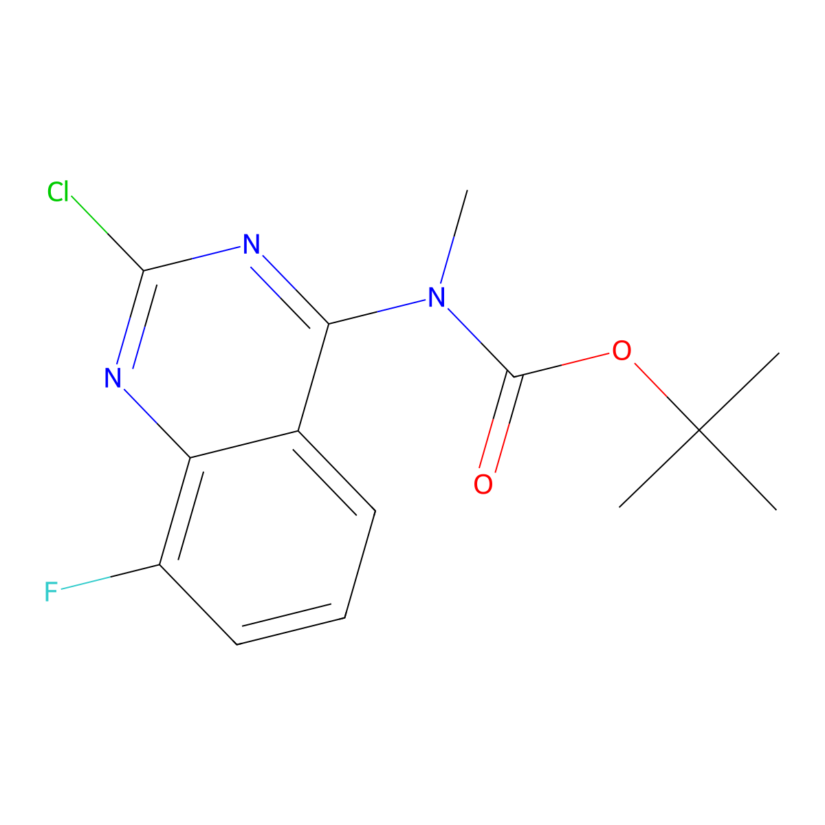 tert-butyl N-(2-chloro-8-fluoroquinazolin-4-yl)-N-methylcarbamate molecular structure, CAS 2680802-63-3