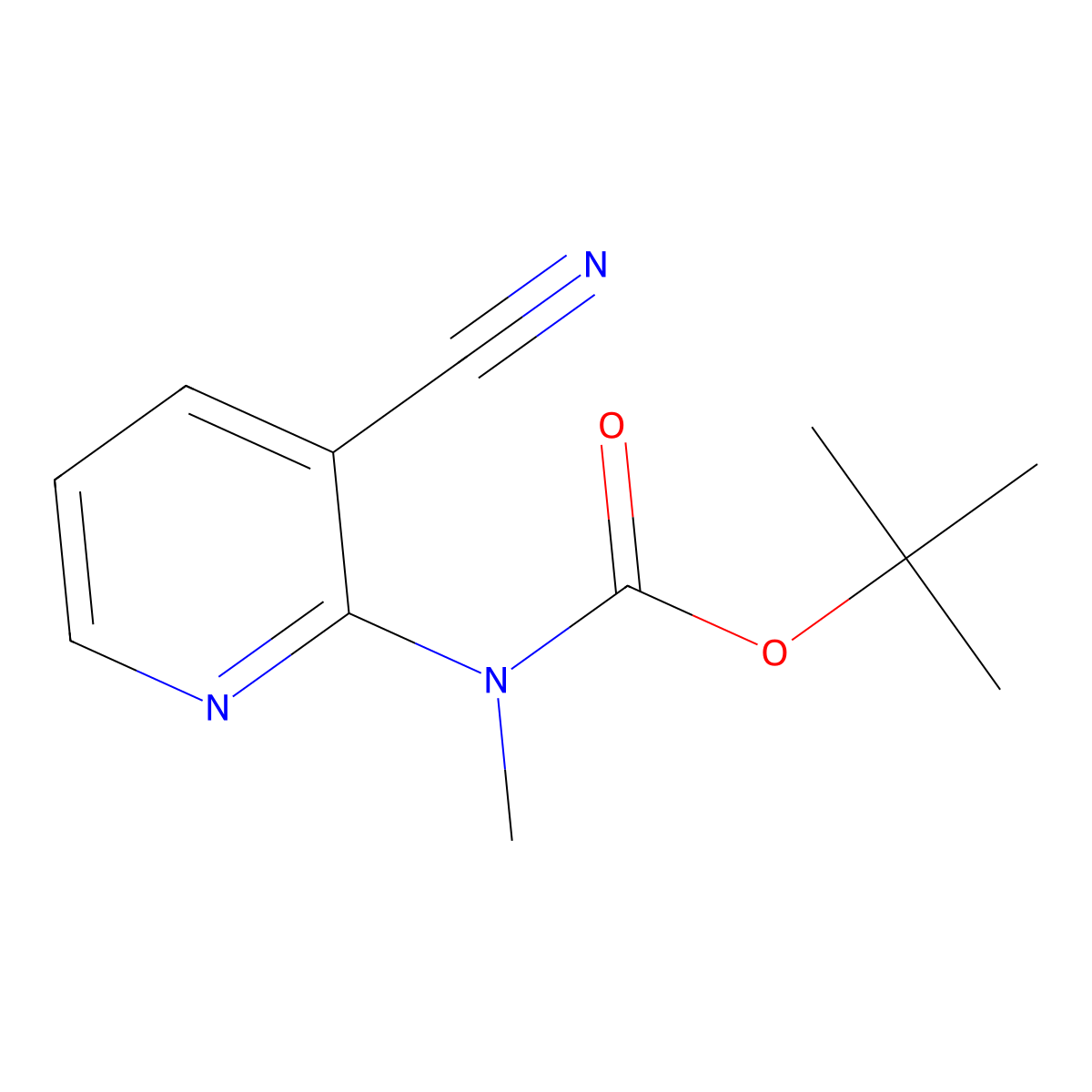 tert-butyl N-(3-cyanopyridin-2-yl)-N-methylcarbamate molecular structure, CAS 2680802-78-0