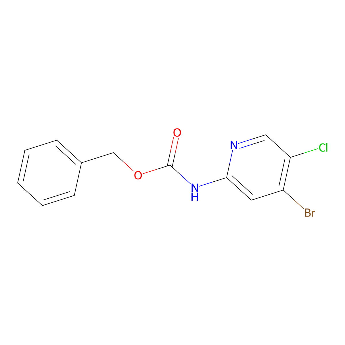 benzyl N-(4-bromo-5-chloropyridin-2-yl)carbamate molecular structure, CAS 2680802-83-7