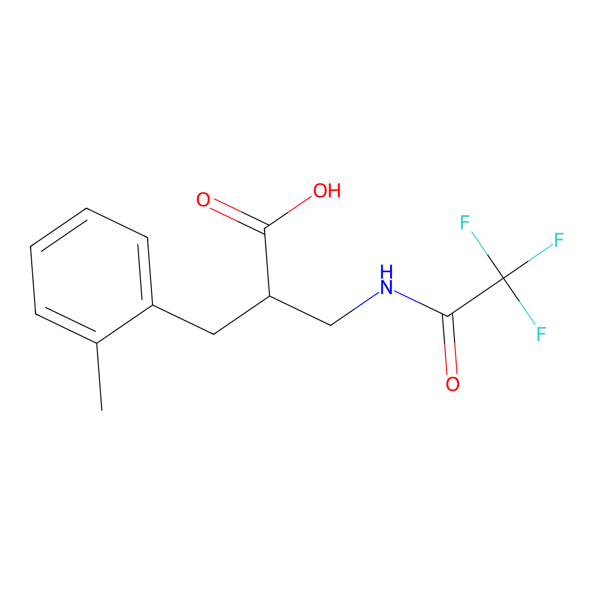 2-[(2-Methylphenyl)methyl]-3-(2,2,2-trifluoroacetamido)propanoic acid molecular structure, CAS 2680802-85-9