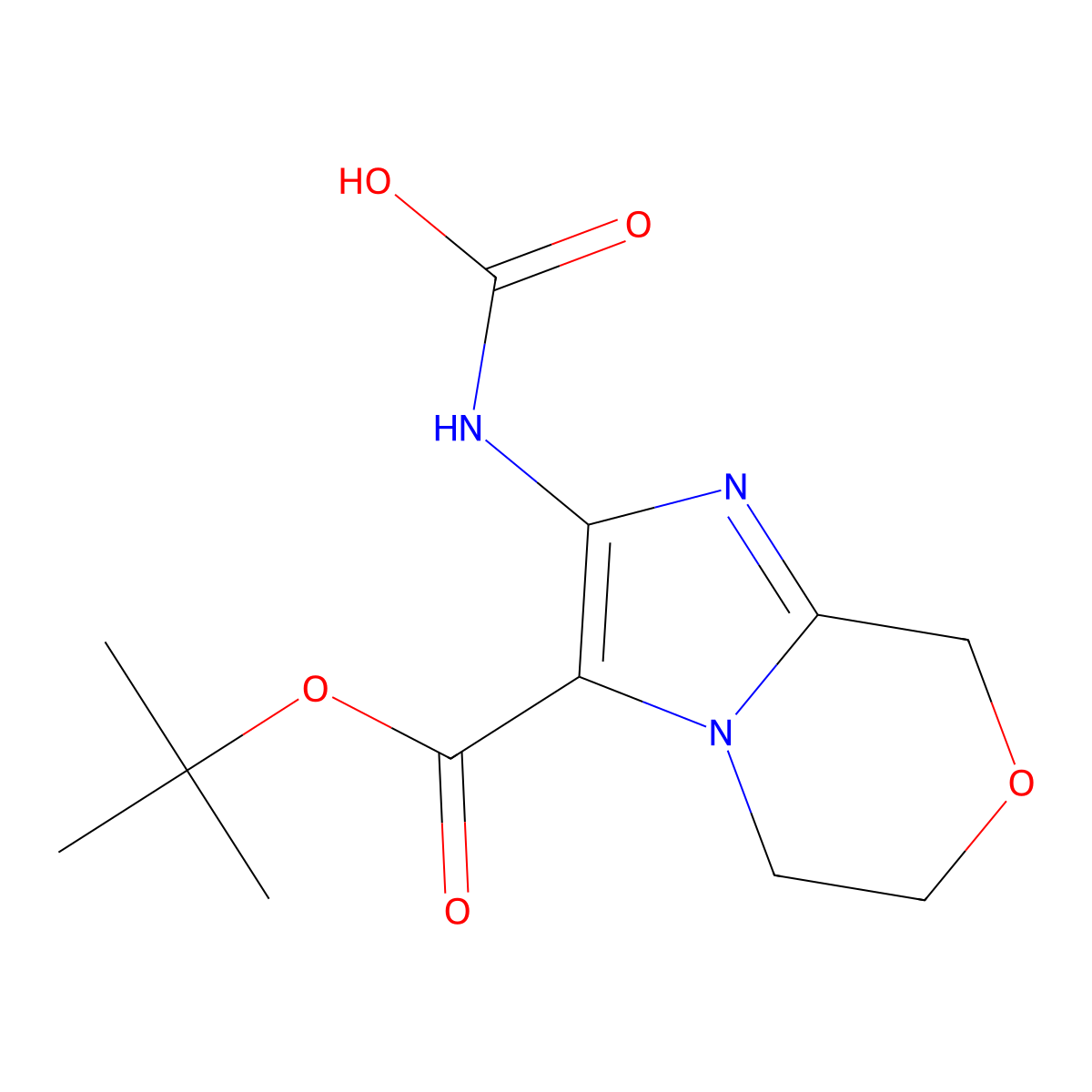 {3-[(tert-butoxy)carbonyl]-5H,6H,8H-imidazo[2,1-c][1,4]oxazin-2-yl}carbamic acid molecular structure, CAS 2680802-88-2
