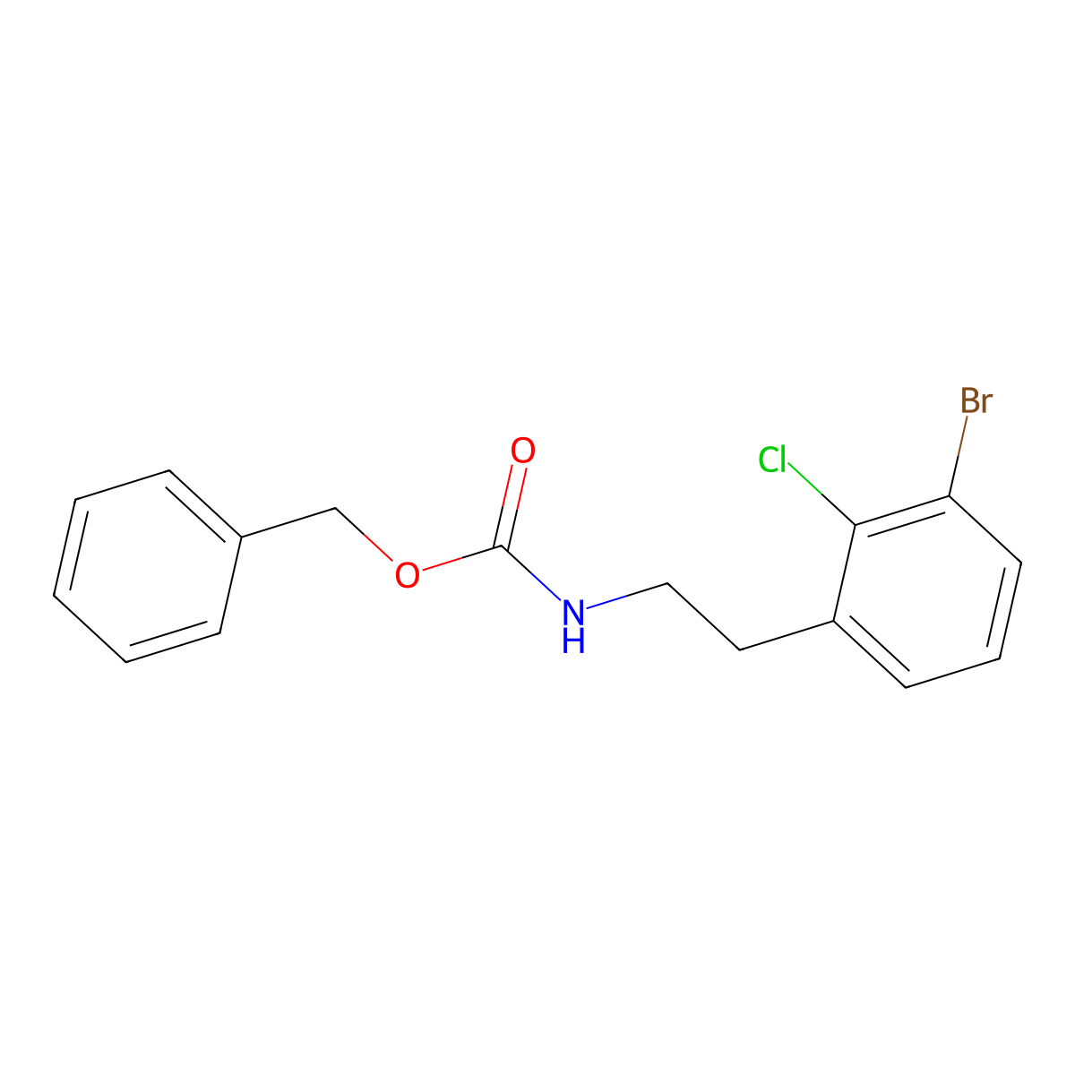 benzyl N-[2-(3-bromo-2-chlorophenyl)ethyl]carbamate molecular structure, CAS 2680802-89-3
