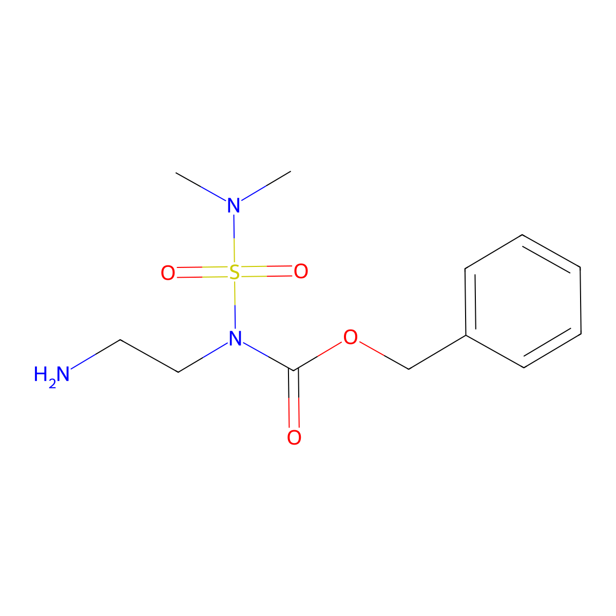 benzyl N-(2-aminoethyl)-N-(dimethylsulfamoyl)carbamate molecular structure, CAS 2680802-90-6