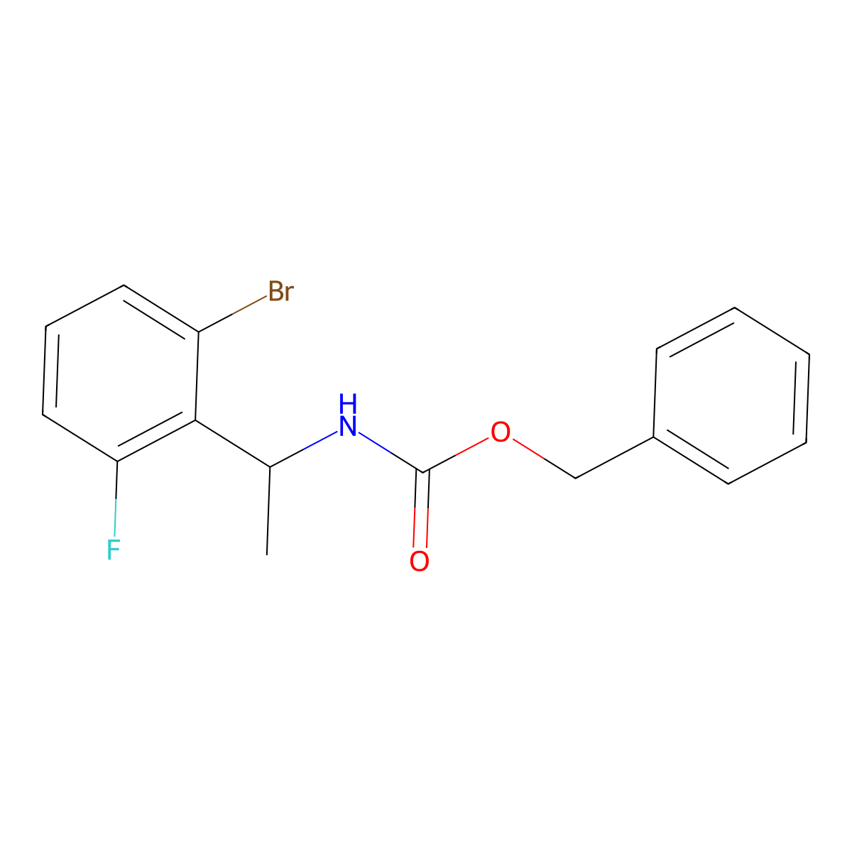 benzyl N-[1-(2-bromo-6-fluorophenyl)ethyl]carbamate molecular structure, CAS 2680802-94-0