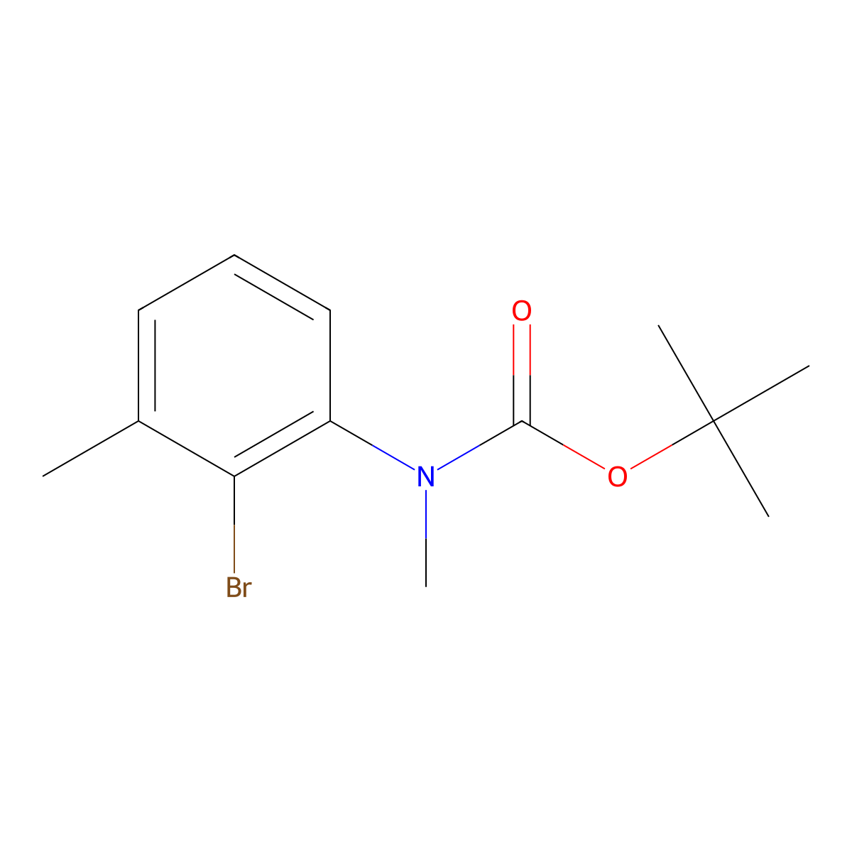 tert-butyl N-(2-bromo-3-methylphenyl)-N-methylcarbamate molecular structure, CAS 2680802-95-1