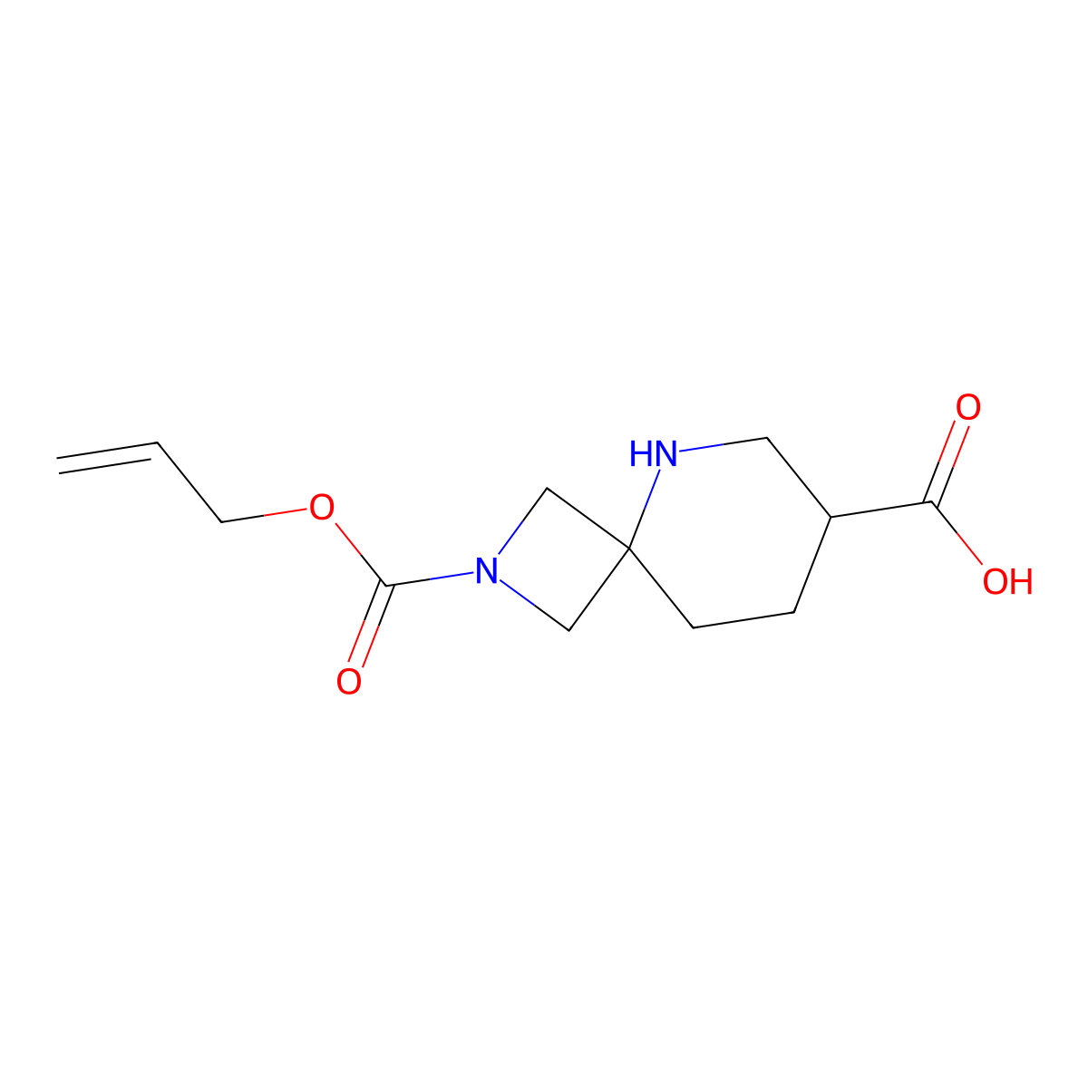 2-[(Prop-2-en-1-yloxy)carbonyl]-2,5-diazaspiro[3.5]nonane-7-carboxylic acid molecular structure, CAS 2680803-01-2
