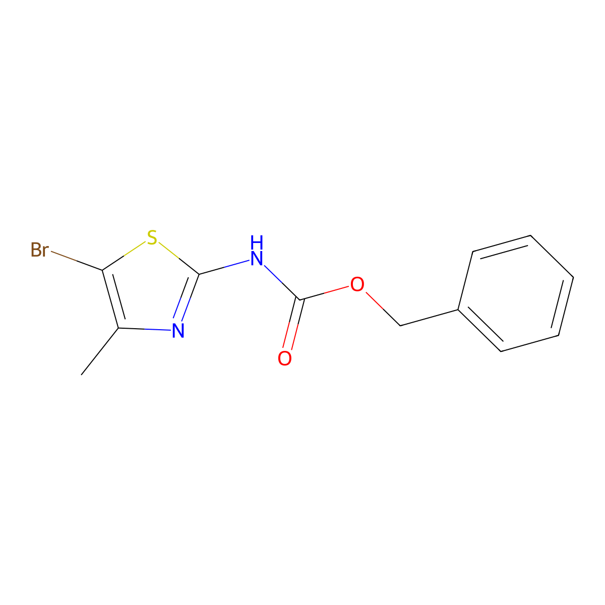 benzyl N-(5-bromo-4-methyl-1,3-thiazol-2-yl)carbamate molecular structure, CAS 2680803-03-4