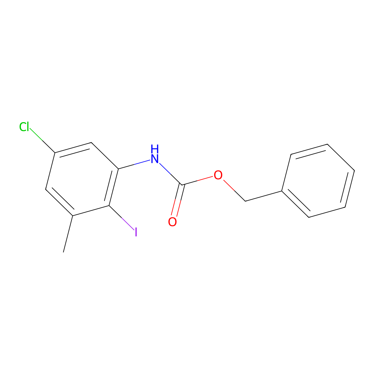 benzyl N-(5-chloro-2-iodo-3-methylphenyl)carbamate molecular structure, CAS 2680803-04-5