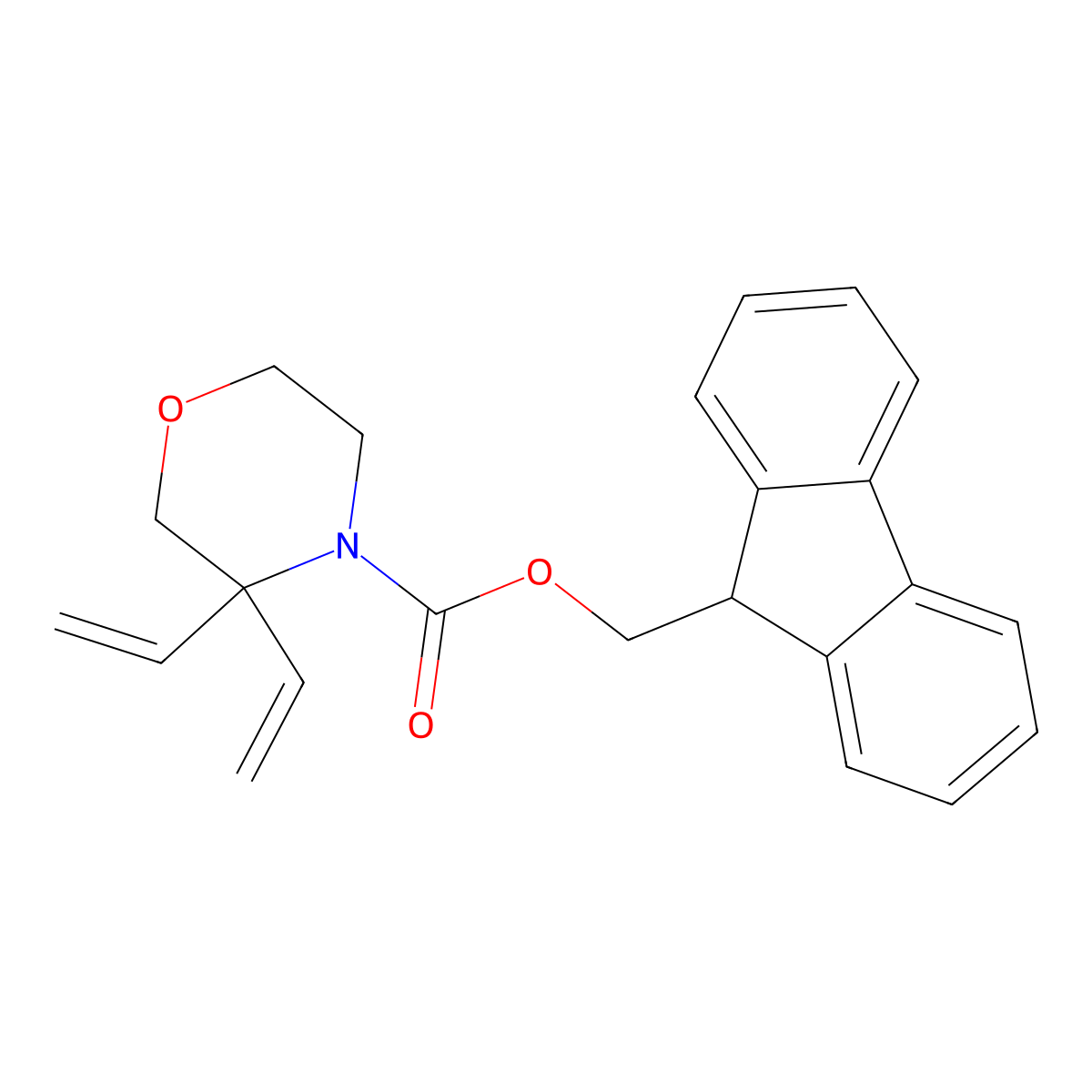 (9H-fluoren-9-yl)methyl 3,3-diethenylmorpholine-4-carboxylate molecular structure, CAS 2680803-06-7