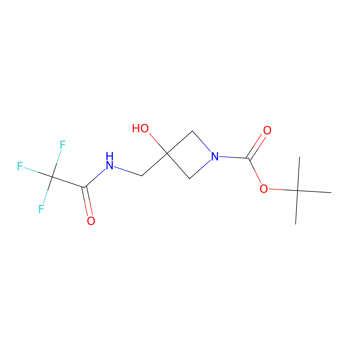 Tert-butyl 3-hydroxy-3-[(trifluoroacetamido)methyl]azetidine-1-carboxylate molecular structure, CAS 2680803-07-8