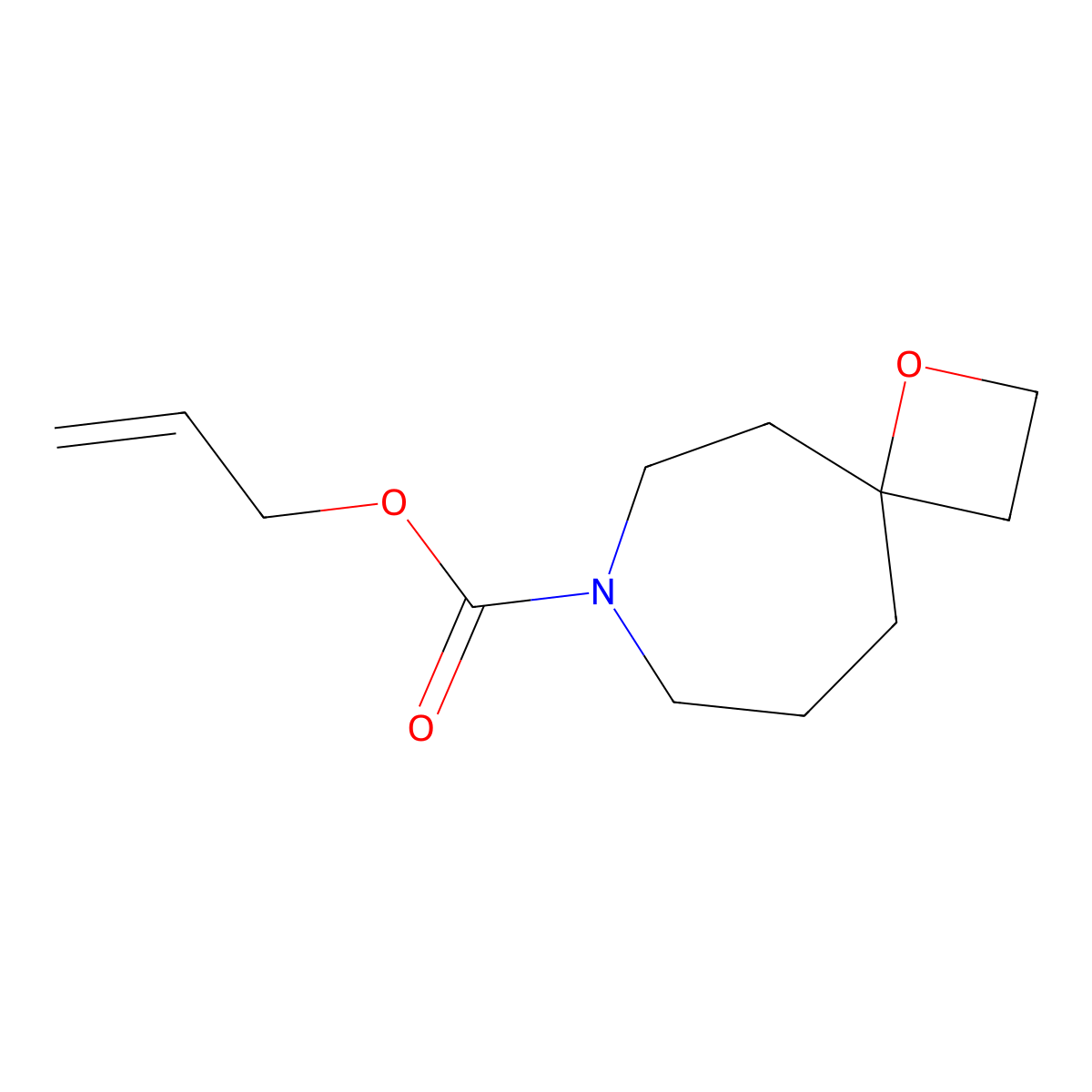 Prop-2-en-1-yl 1-oxa-7-azaspiro[3.6]decane-7-carboxylate molecular structure, CAS 2680803-10-3