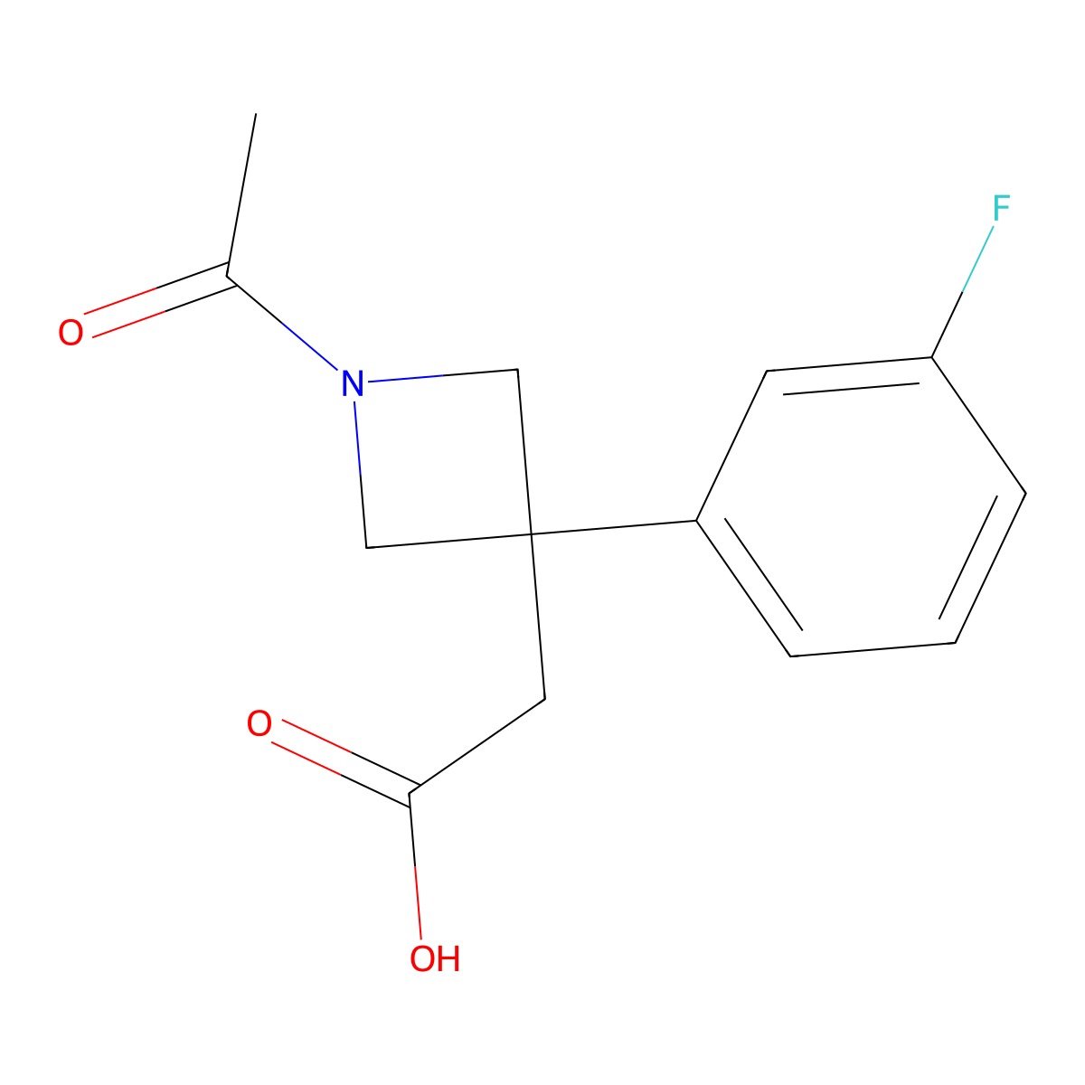 2-[1-Acetyl-3-(3-fluorophenyl)azetidin-3-yl]acetic acid molecular structure, CAS 2680803-15-8