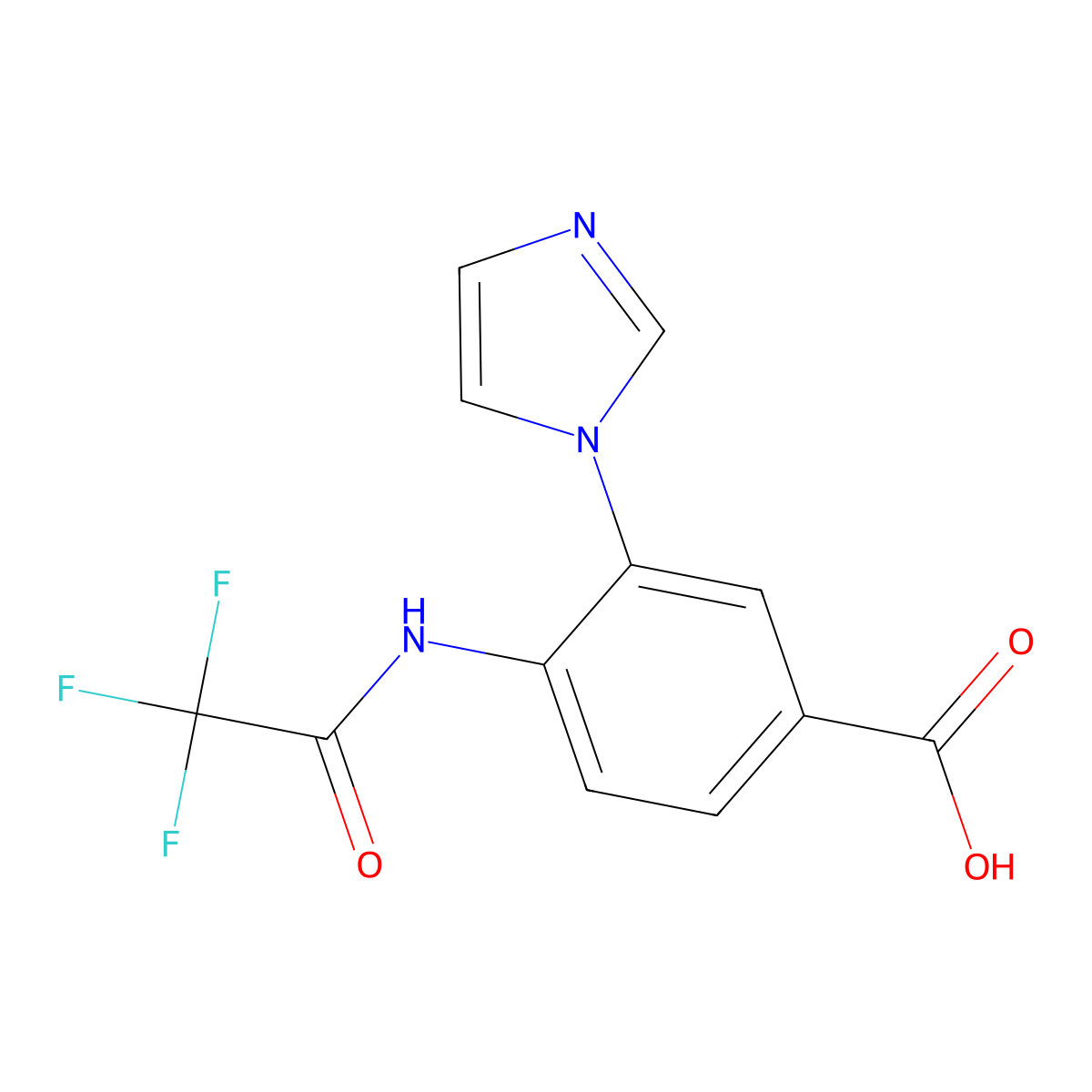 3-(1H-imidazol-1-yl)-4-(2,2,2-trifluoroacetamido)benzoic acid molecular structure, CAS 2680803-25-0