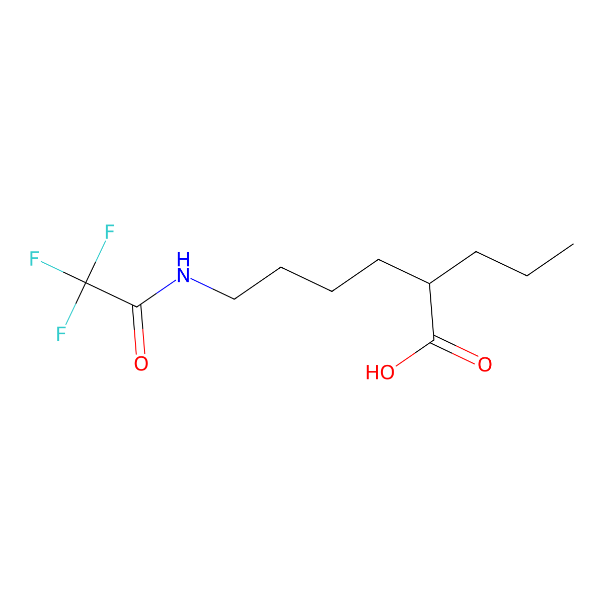 2-Propyl-6-(trifluoroacetamido)hexanoic acid molecular structure, CAS 2680803-31-8