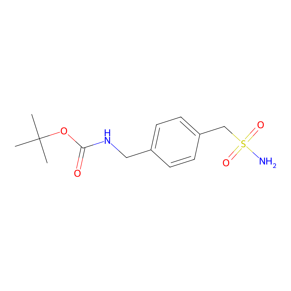 tert-butyl N-{[4-(sulfamoylmethyl)phenyl]methyl}carbamate molecular structure, CAS 2680803-38-5