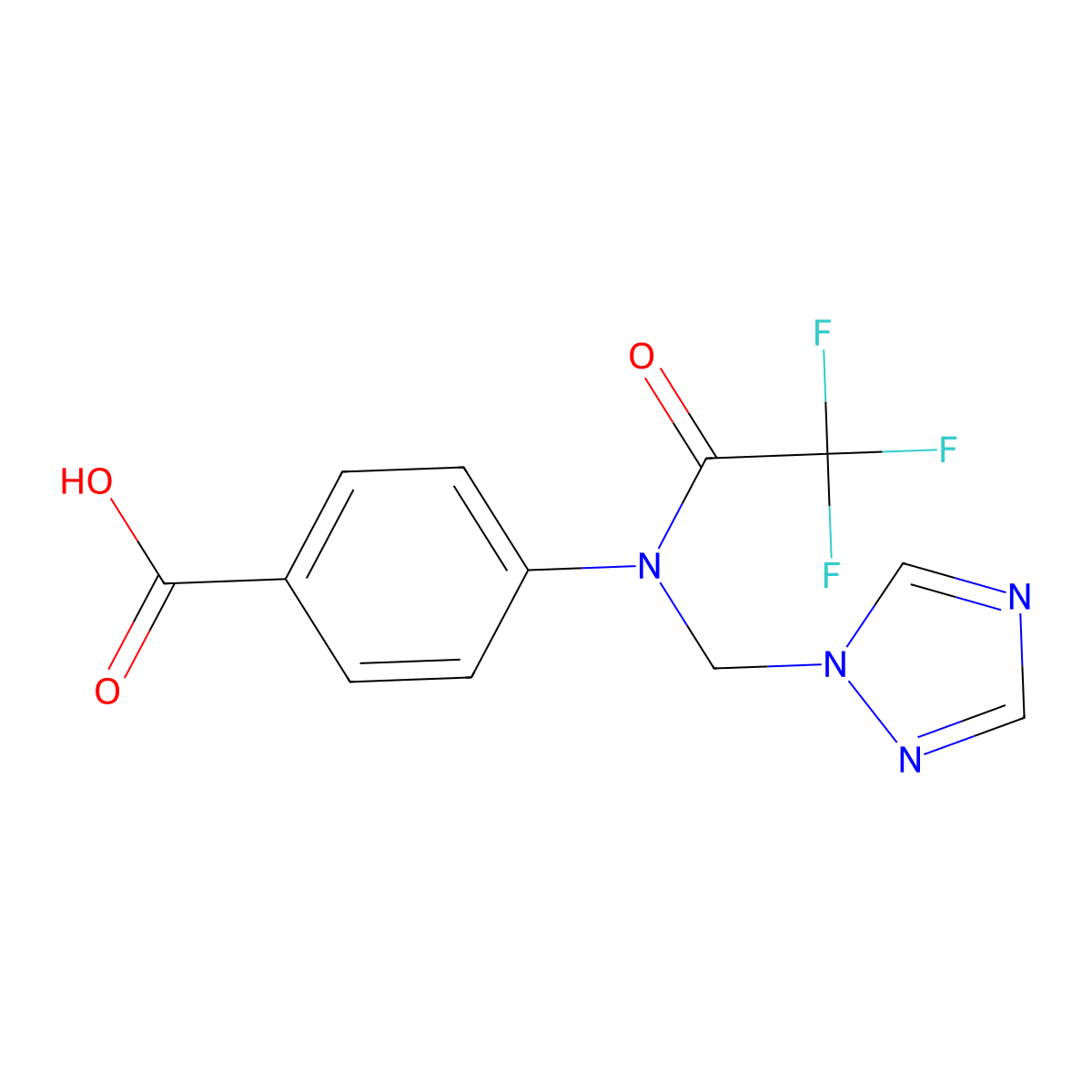4-{2,2,2-trifluoro-N-[(1H-1,2,4-triazol-1-yl)methyl]acetamido}benzoic acid molecular structure, CAS 2680803-39-6